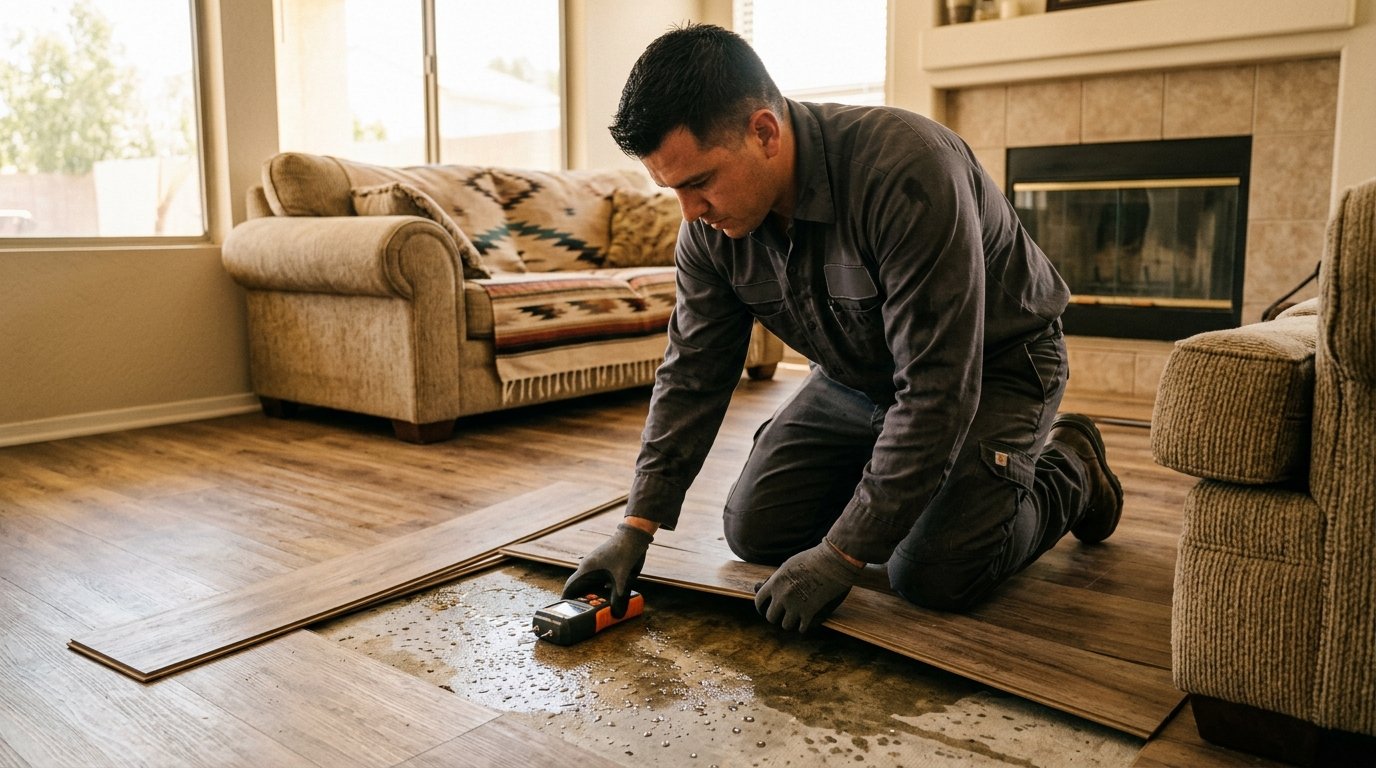 Water Damage Under Laminate or Vinyl Flooring: Signs, Mold & What to Do